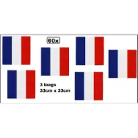 Wefiesta 60x Servetten Frankrijk 33cm x 33cm - 3 laags - Servet diner eten knoeien restaurant France WK 2026 BBQ thema feest verjaardag feest