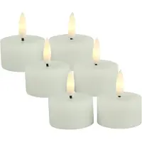 Countryfield LED theelichtjes/waxinelichtjes - 6x st - wit - D4 x H5,2 cm - met timer