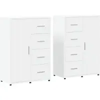 vidaXL Dressoirs 2 st 60x31x84 cm bewerkt hout wit