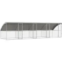 vidaXL Hondenhok 4 st Zilver 8 x 2 x 2 m Gegalvaniseerd staal