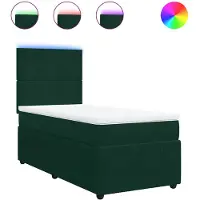 vidaXL Boxspring met matras fluweel donkergroen 90x200 cm