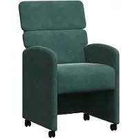vidaXL Eetkamerstoelen met wielen 2 st Fluweel Donkergroen