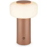 Briloner LED tafellamp met oplaadbare batterij Juna, bruin, IP44, dimbaar, 20 cm dimbaar, bruin / roest, Kunststof, Modern