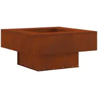 vidaXL Vuurkom Roestig 80 x 80 x 40 cm weervast staal