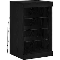 vidaXL LED Dressoir Zwart Eiken 41 x 37 x 67 cm Bewerkt hout