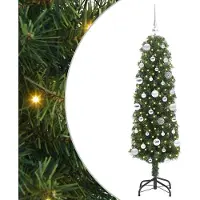 vidaXL Kunstkerstboom Groen 150 cm PVC en Staal en Kunststof