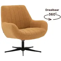 Goossens Fauteuil Kamille - Stof - Geel