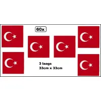 Wefiesta 60x Servetten Turkije 33cm x 33cm - 3 laags - Servet diner eten knoeien restaurant Suisse BBQ thema feest verjaardag feest
