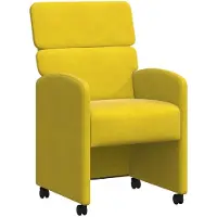 vidaXL Eetkamerstoelen met wielen 2 st Fluweel Geel 58 x 65 x 98 cm