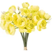 Viana Kunstboeket van ranunculus voor lentedecoratie in huis, 32 cm, 5 stuks