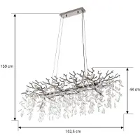 LUCANDE Hanglampe , Bellora, dimbare, Metallic, Woonkamer, Kristal, Modern