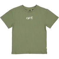 QPI T-shirt groen Jongens Katoen Ronde hals Logo - maat 110/116