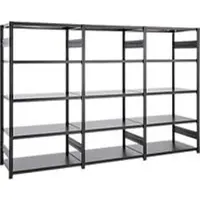 Ordo Insteekstelling Business - stalen - 1 basisrek + 2 aanbouwrekken - modulair - B 3980 x D 635 x H 2500 mm - draagvermogen 1000 kg - 15 legborden - gitzwart RAL 9005