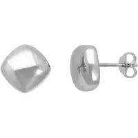 Cavill - 925 Sterling Zilveren Oorbellen - Gerhodineerd - Modern Vierkant Design - Minimalistische Studs met Kliksluiting - 10 mm - Lichtgewicht 1,9g
