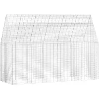 vidaXL Konijnenkooi zilver 300 x 100 x 210 cm Gegalvaniseerd staal