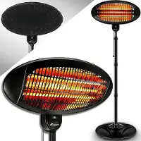Mira Terrasverwarmer Elektrisch - Terrasverwarmer - Infrarood Verwarming - 3 Standen - 2 in 1 -- Zwart- 210cm x 50cm x 210cm