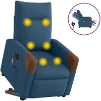 vidaXL Sta-op-massagestoel elektrisch verstelbaar stof blauw