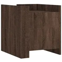 vidaXL Nachtkastje 45x50x50 cm bewerkt hout bruin eikenkleurig