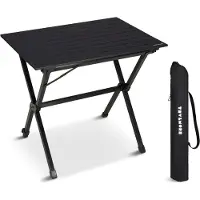 TRVLMORE Campingtafel - 80x58x71 cm - Lichtgewicht met Aluminium Frame - Vouwtafel Verstelbaar - Kampeertafel - Klaptafel - Zwart