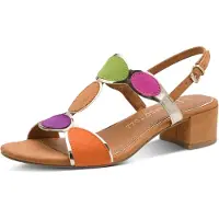 Marco Tozzi Sandaal karamel / kiwi / oranje / zilver