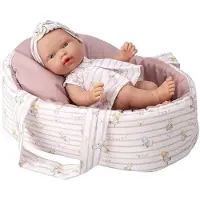 Arias Elegance Pillines With Carrycot With Bag Vinyl Body Baby Doll 26 Cm Roze Kinderen