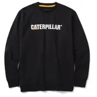CAT Middelgewicht Crewneck Katoenen Zwarte Sweatshirt voor Mannen