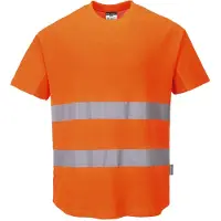 Portwest C394 Hi-Vis Katoen Comfort Mesh Insert T-shirt S/S