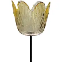 HBX natural living Waxinelichthouder tulp geel Ø8,5cm geel Glas