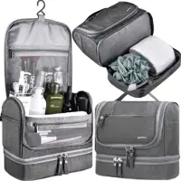 Soulima Hangende Toilettas / Cosmetica-Tas – Waterbestendig & Ruim – 11 Compartimenten – Grijs – Reistas Organizer