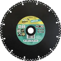 Wolfcraft - PRO Diamantdoorslijpschijf Ø 230 mm - Slijpschijf Diamant voor haakse slijper - Doorslijpschijf - 8335000