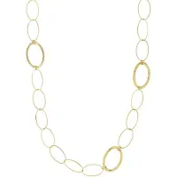 Yehwang Oval Link Ketting | RVS (Verkleurt niet) | Goudkleurig | Lange Ketting | Beste Cadeau voor haar