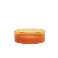 Vente-unique Ronde doorzichtige opbouwwastafel van hars - 40 cm - Oranje - SPAVO L 40 cm x H 13.5 cm x D 40 cm