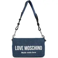 Love Moschino Schoudertas 'Signature Love' blauw denim / natuurwit