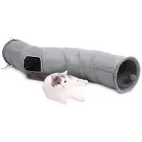 SCH Kattentunnel - Kattenspeelgoed - Kattenspeeltjes - Grijs- ‎117cm x 27cm x 27 cm; 410 g