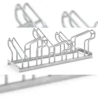 WSM Fietsenrek , 2-zijdig, voor banden tot B 55 mm, B 1050 x D 3200 x H 415 mm, staal thermisch verzinkt, 6 parkeerplekken, gemonteerd