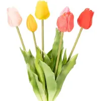 Viana Kunstmatig tulpenboeket, kleurrijk, realistische decoratie, hoge kwali