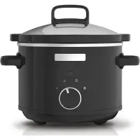 Mira Slowcooker met Timer - Crockpot - Snelkookpan - Inclusief Warmhoudfunctie - 2.4 Liter - Zwart- 21cm x 29cm x 28cm
