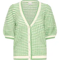 Ichi Gebreid vest 'IHArdina' crème / groen