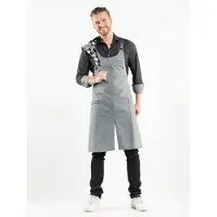 Chaud Devant 633 Bib Apron Forene Cross Grey Denim