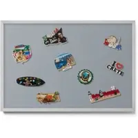 Tulup Magneetbord met Zilveren Frame - Grijs Magnetisch Bord in Verschillende Kleuren - 60 cm x 40 cm - Grijze kleur - Memobord voor Keuken - Magnetisch Wandbord - Magnetisch Bord Kindvriendelijk
