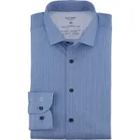 Olymp overhemd blauw body fit lange mouw