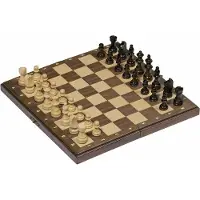 Goki Jeu d'Echecs magnétique et pliable, Jeu en Bois