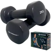 Schildkröt Fitness SCHILDKRÖT 960206, Vinyl gewichten, set van 2,0 kg, antraciet
