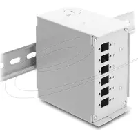 DeLOCK Fiber Optic Patch Panel 6 port for SC Simplex or LC Duplex grey metal for DIN rail mounting
