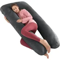 Mira Sleepperfect Zwangerschapskussens – Zijslaapkussen - Voedingskussen – Donkergrijs - 160cm x 78cm x 1cm