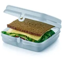 Tupperware Eco Sandwichdoos Vierkant Lichtblauw Transparant | Snackie Broodtrommel