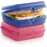 Tupperware Set van 2 Snackies Vierkant | Eco Sandwichdoos Broodtrommels