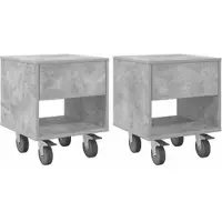 vidaXL Nachtkastje 2 st Beton Grijs 40,5 x 40 x 48 cm Bewerkt hout