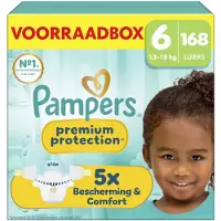 Pampers Premium Protection Maat 6 - 168 Luiers - 13kg-18kg - Voorraadbox