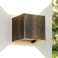 LumenXL Buiten wandlamp Oliver - Zwart met geborsteld goud